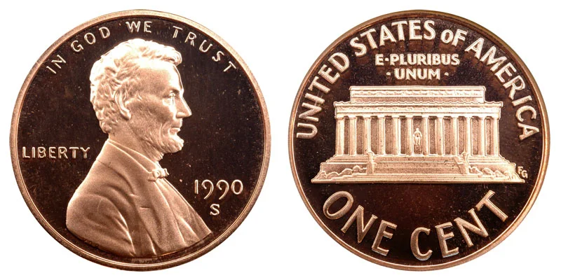 1990 S Lincoln Memorial Penny Coin Value Prices, Photos & Info