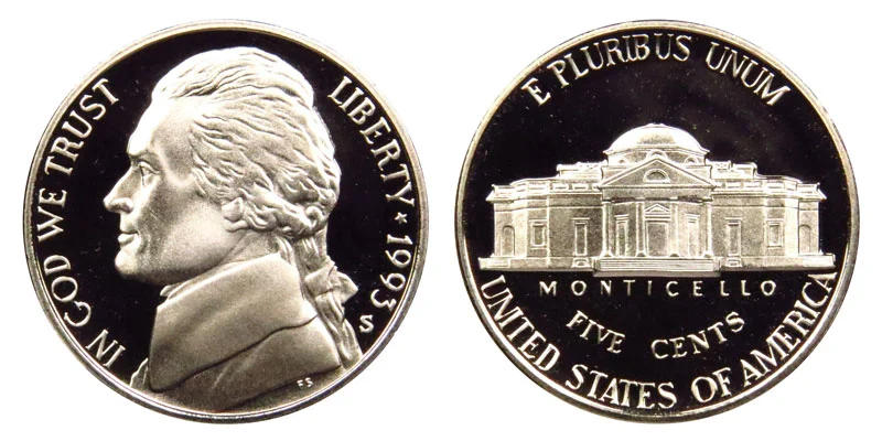 1993 S Jefferson Nickel Coin Value Prices, Photos & Info