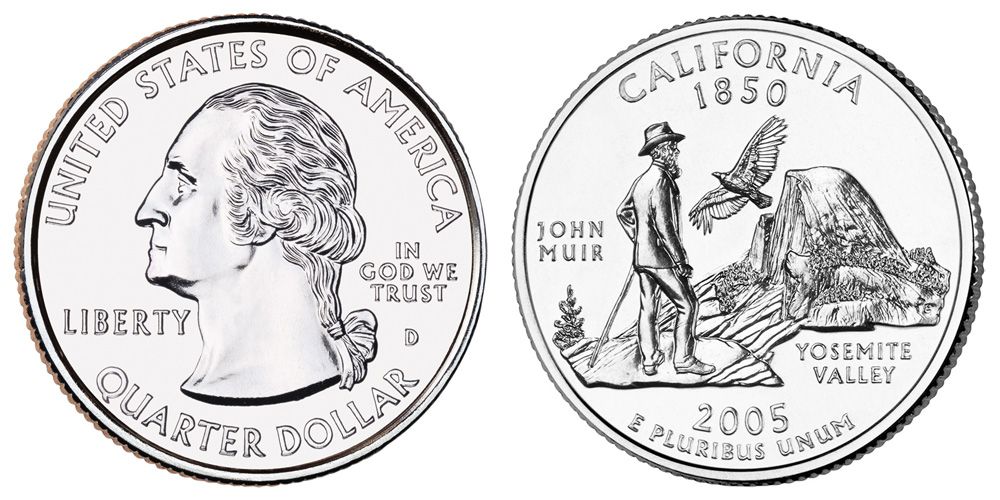 2005年 カリフォルニア州クオーター 2005 D California State Quarter Coin Value Prices, Photos & Info