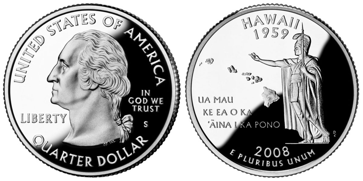 2008 S Hawaii State Quarter Silver Proof Coin Value Prices, Photos
