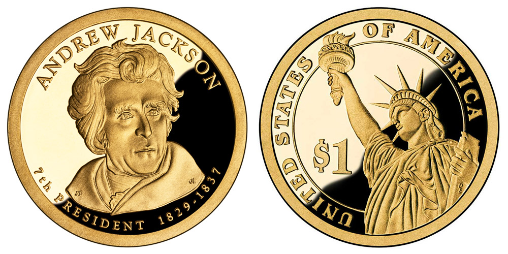 2008 S Presidential Dollar Andrew Jackson Golden Dollar Coin Value