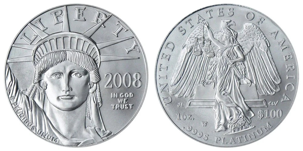 2008 W American Platinum Eagle Bullion Coin Burnished Uncirculated