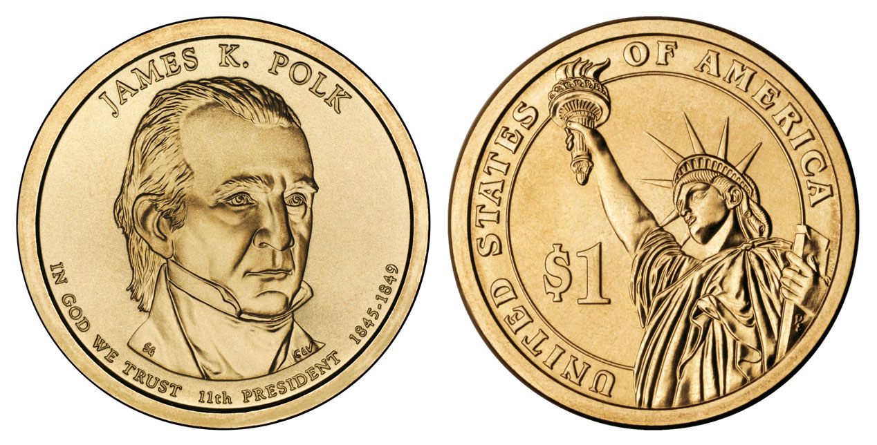 2009 P Presidential Dollar James K. Polk Golden Dollar Coin Value