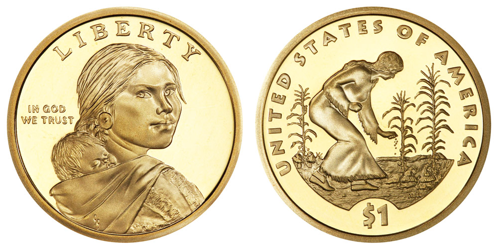 2009 S Native American Dollar Spread of Three Sisters Agriculture