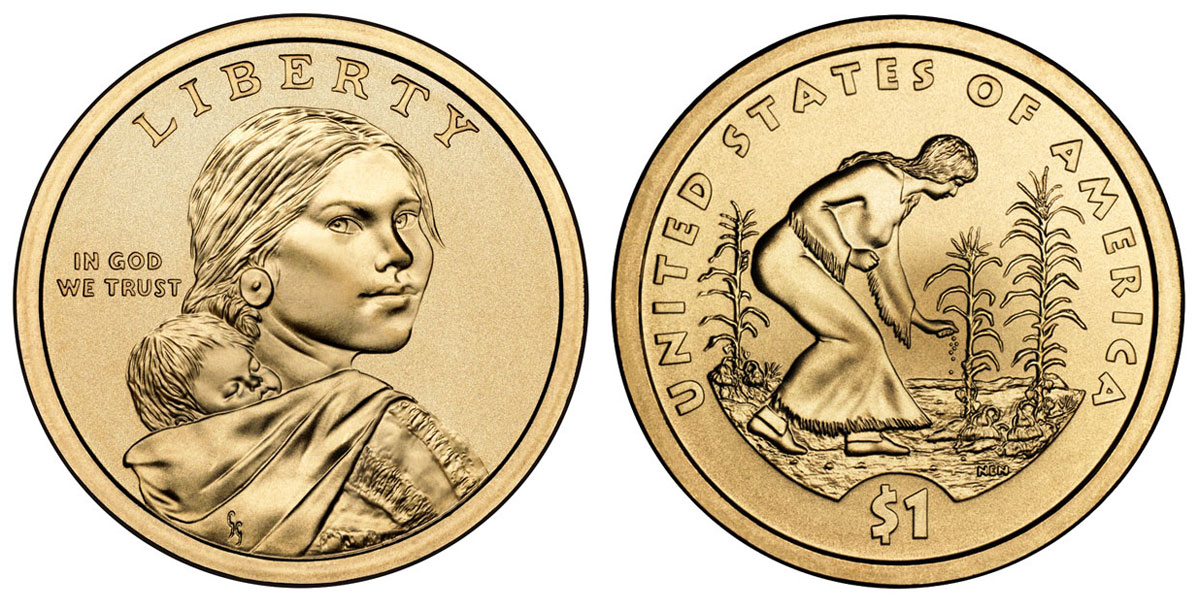 2009 P Native American Dollar Spread of Three Sisters Agriculture