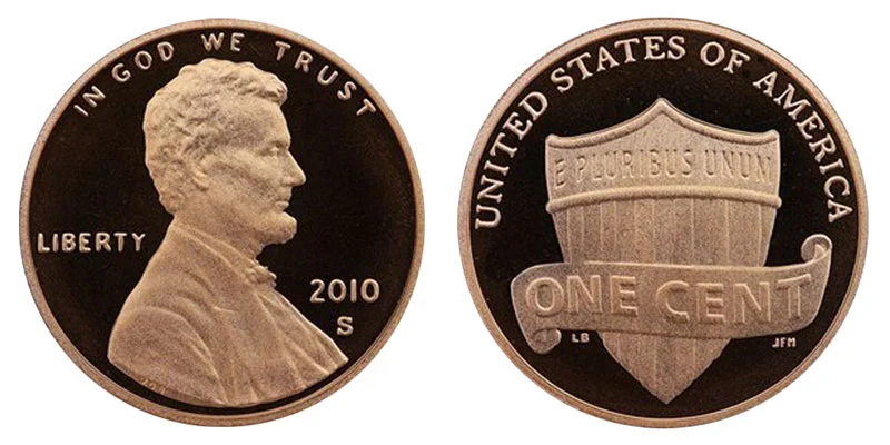 2010 P & D Shield Cent Penny Set - First Year Of Issue, Uncirculated (2 Coins)