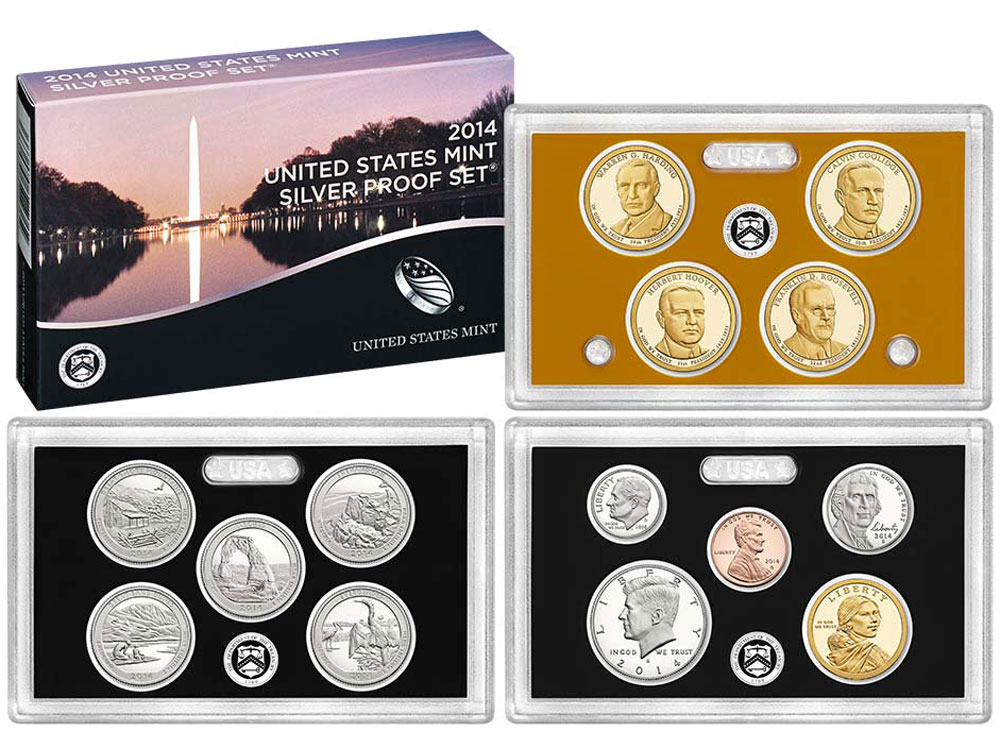 2014 S Proof Set Silver 14 Piece Set Mirror-Like Cameo Coins Coin