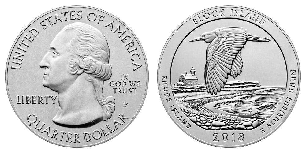 2018 Block Island - Burnished Uncirculated America The Beautiful 5