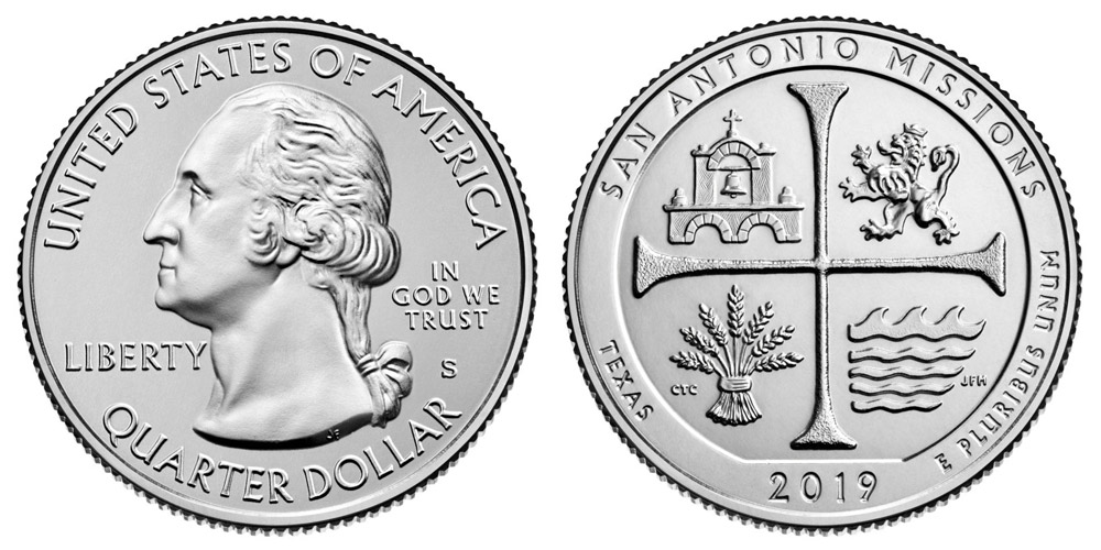 2019 S San Antonio Missions Quarter Uncirculated Coin Value Prices