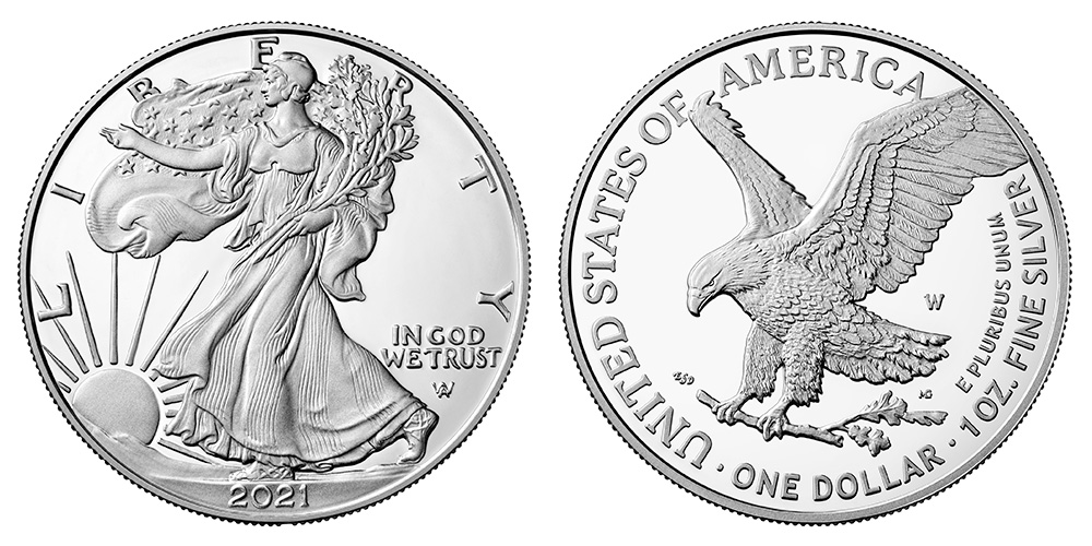 2021 W American Silver Eagle Bullion Coin Proof Coin Value, Prices