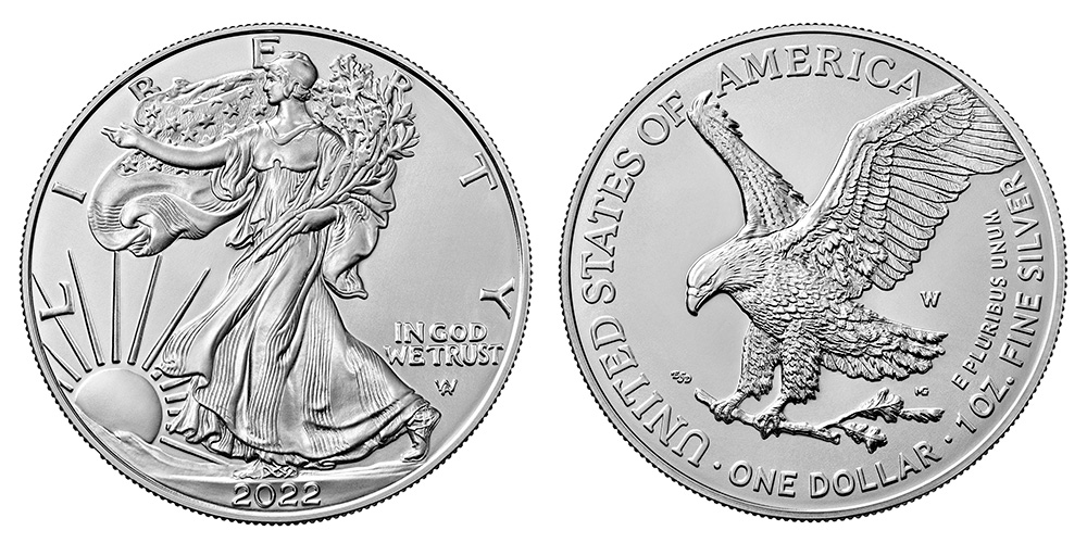 Silver Eagleイーグル銀貨2022-（W） PCGS MS70