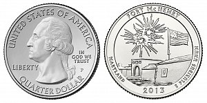 2013 Fort McHenry National Monument and Historic Shrine Quarter - Maryland