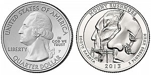 2013 Mount Rushmore National Memorial Quarter - South Dakota