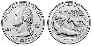 2017 Effigy Mounds National Monument Quarter Design - Iowa
