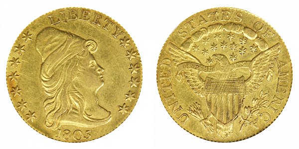 1805 Turban Head $2.50 Gold Quarter Eagle - 2 1/2 Dollars 