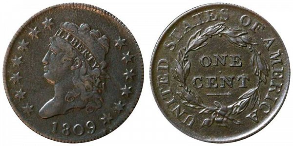 1809 Classic Head Large Cent Penny 