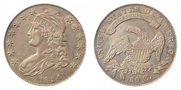 1834 Capped Bust Half Dollar - Small Date - Small Letters - Large Stars 