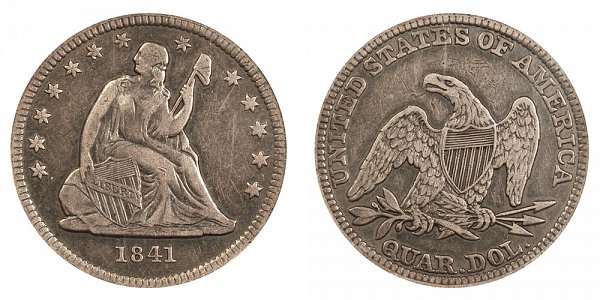 1841 Seated Liberty Quarter 