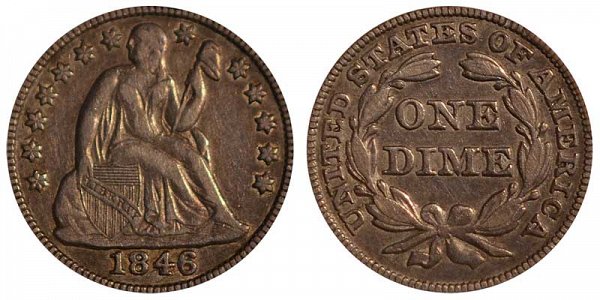 1846 Seated Liberty Dime 
