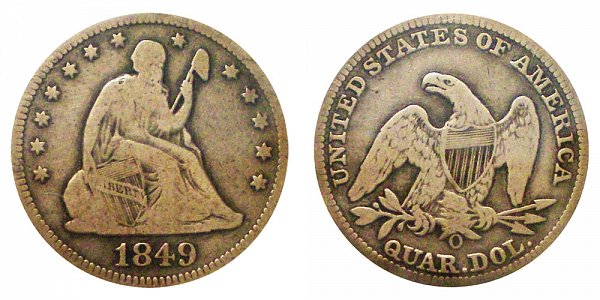 Seated Liberty Quarter (1838-1891) 1849-O
