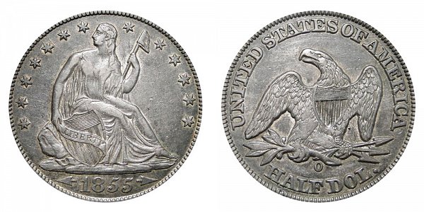 1855 O Seated Liberty Half Dollar 