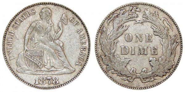 1878 Seated Liberty Dime 