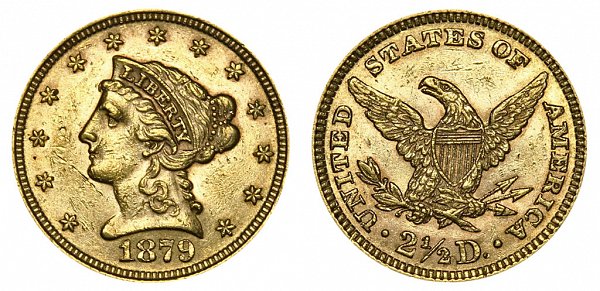 1879 Liberty Head $2.50 Gold Quarter Eagle - 2 1/2 Dollars 