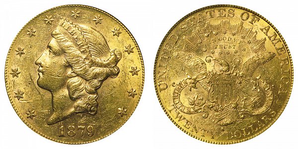 1879 S Liberty Head $20 Gold Double Eagle - Twenty Dollars 