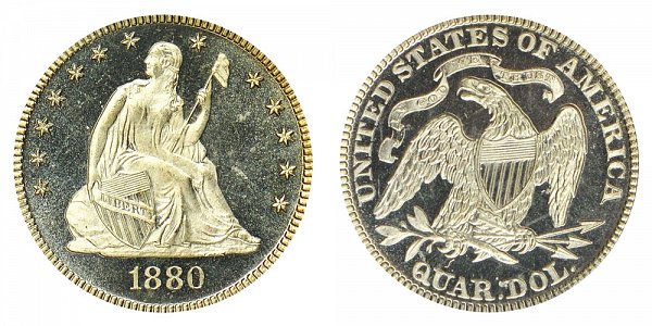 1880 Seated Liberty Quarter 