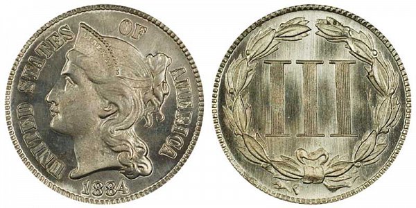 1884 Nickel Three Cent Piece 