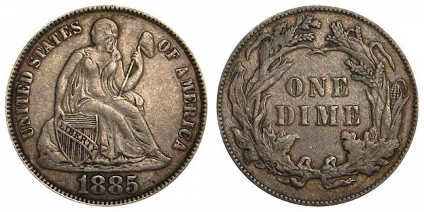 1885 Seated Liberty Dime 