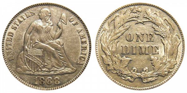 1888 Seated Liberty Dime 