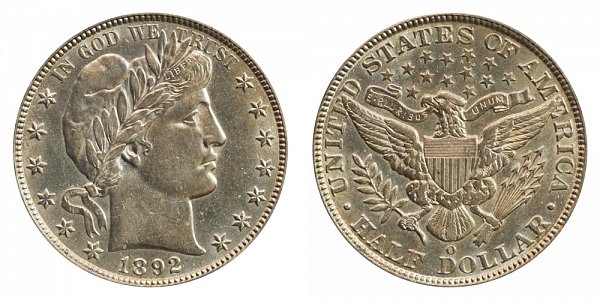 1892 O Barber Silver Half Dollar 