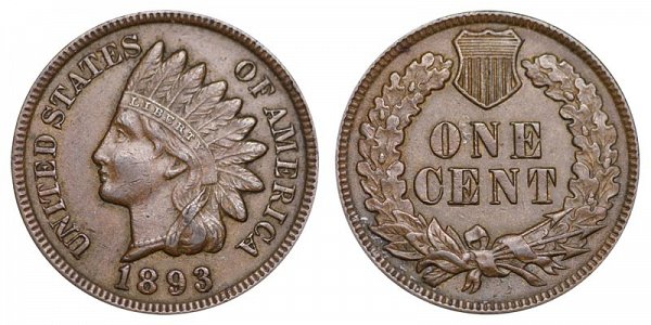 1893 Indian Head Cent Penny 