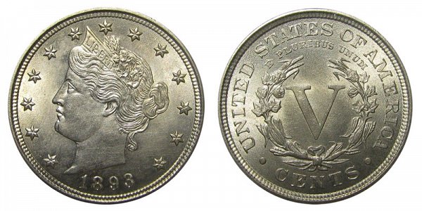 1893 Liberty Head V Nickel 