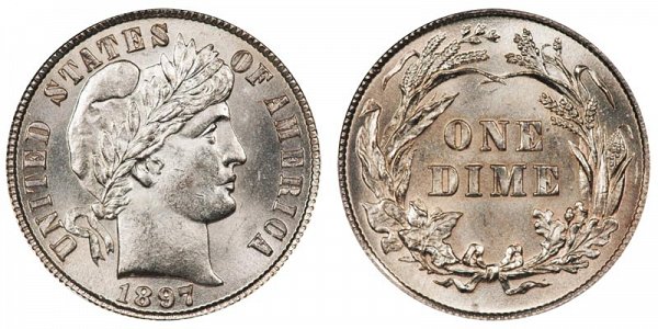 1897 Silver Barber Dime 