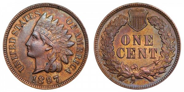 1897 Indian Head Cent Penny 