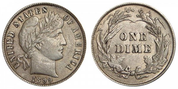 1899 Silver Barber Dime 
