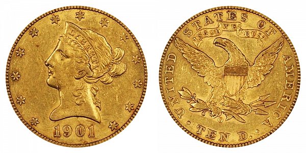 1901 O Liberty Head $10 Gold Eagle - Ten Dollars 