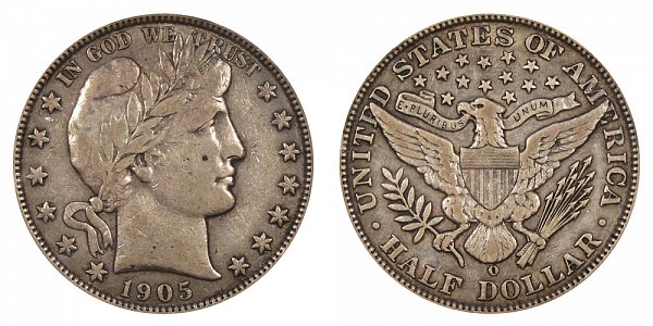 1905 O Barber Silver Half Dollar 