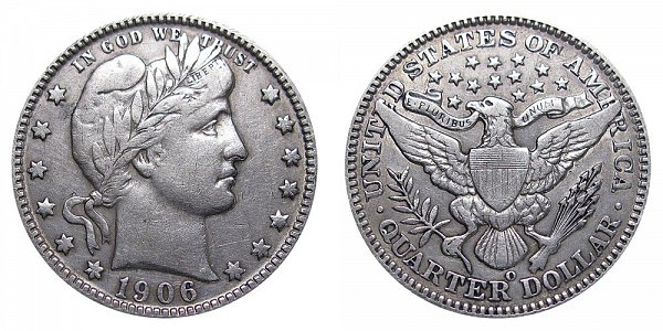 1906 O Barber Quarter 