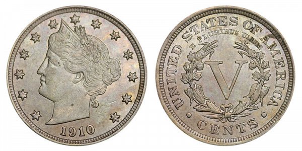 1910 Liberty Head V Nickel 