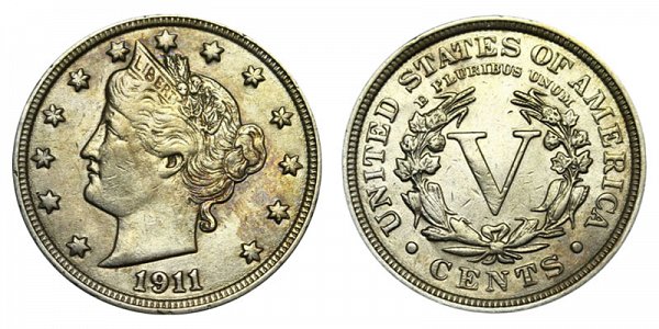 1911 Liberty Head V Nickel 