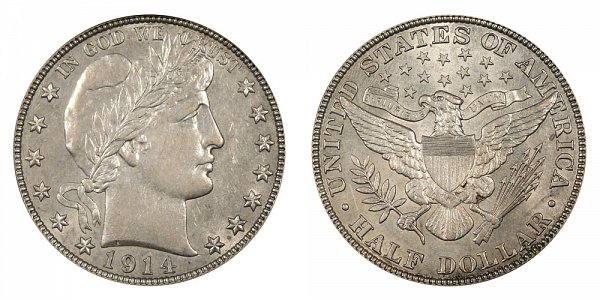 1914 Barber Silver Half Dollar 