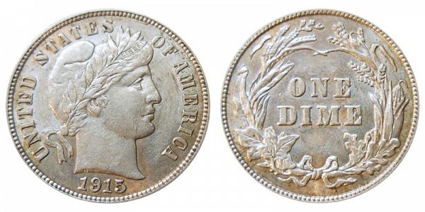 1915 Silver Barber Dime 