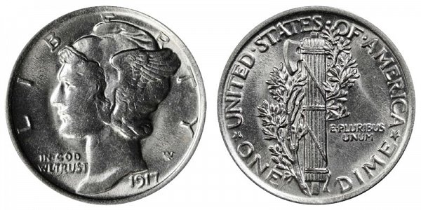 1917 Silver Mercury Dime 