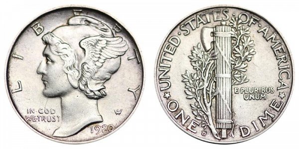 1920 D Silver Mercury Dime 
