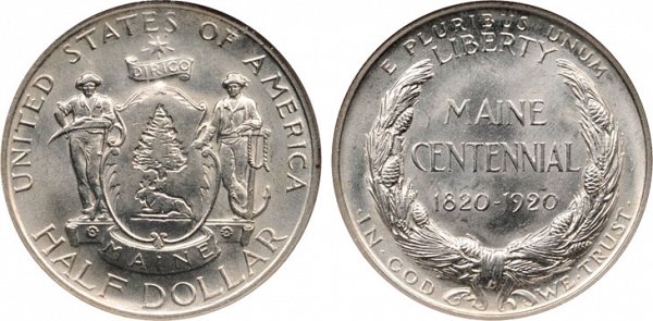 1920 Maine Centennial Silver Half Dollar