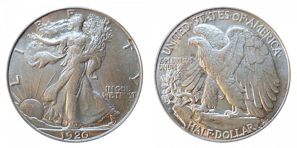 1920 S Walking Liberty Silver Half Dollar 