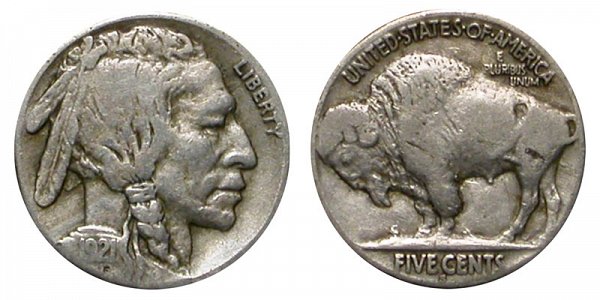 1921 S Indian Head Buffalo Nickel 